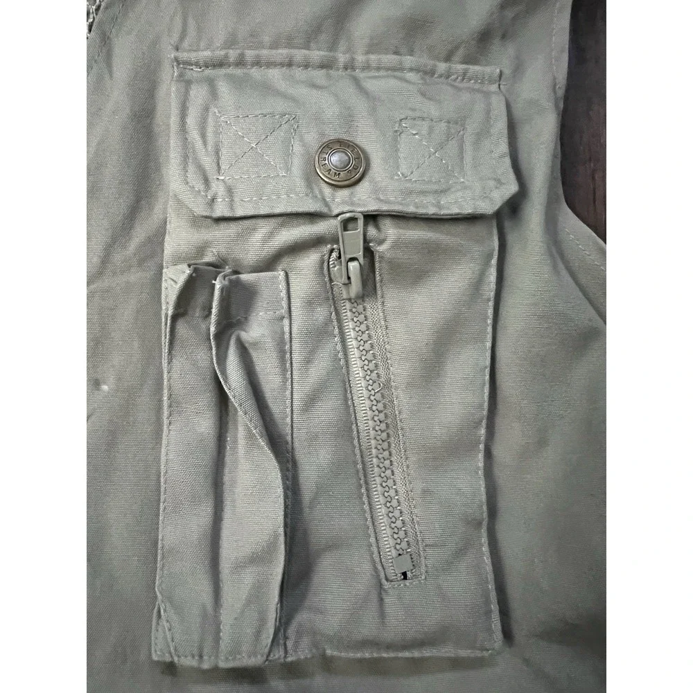 VTG Field & Stream Fly Fishing Vest Mens XL Khaki Multipocket Outdoors Zip Vent